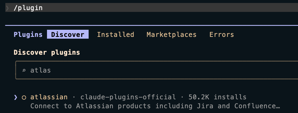 Atlassian MCP 서버 CLI 설치 화면